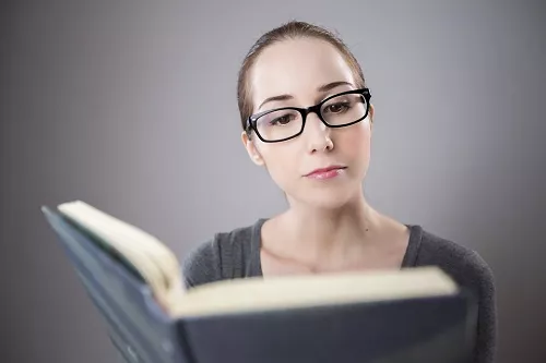 woman reading a book